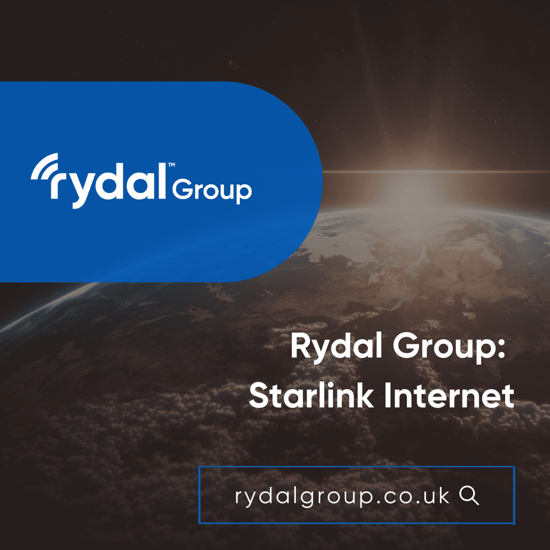 Image of earth from the above with the text above with Rydal Group's branding